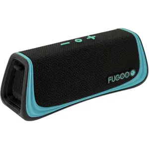 FUGOO Sport Portable Rugged Bluetooth Wireless Speaker Waterproof IP67 40 Hrs Battery Life Black Teal 360-Degree Sound Quality