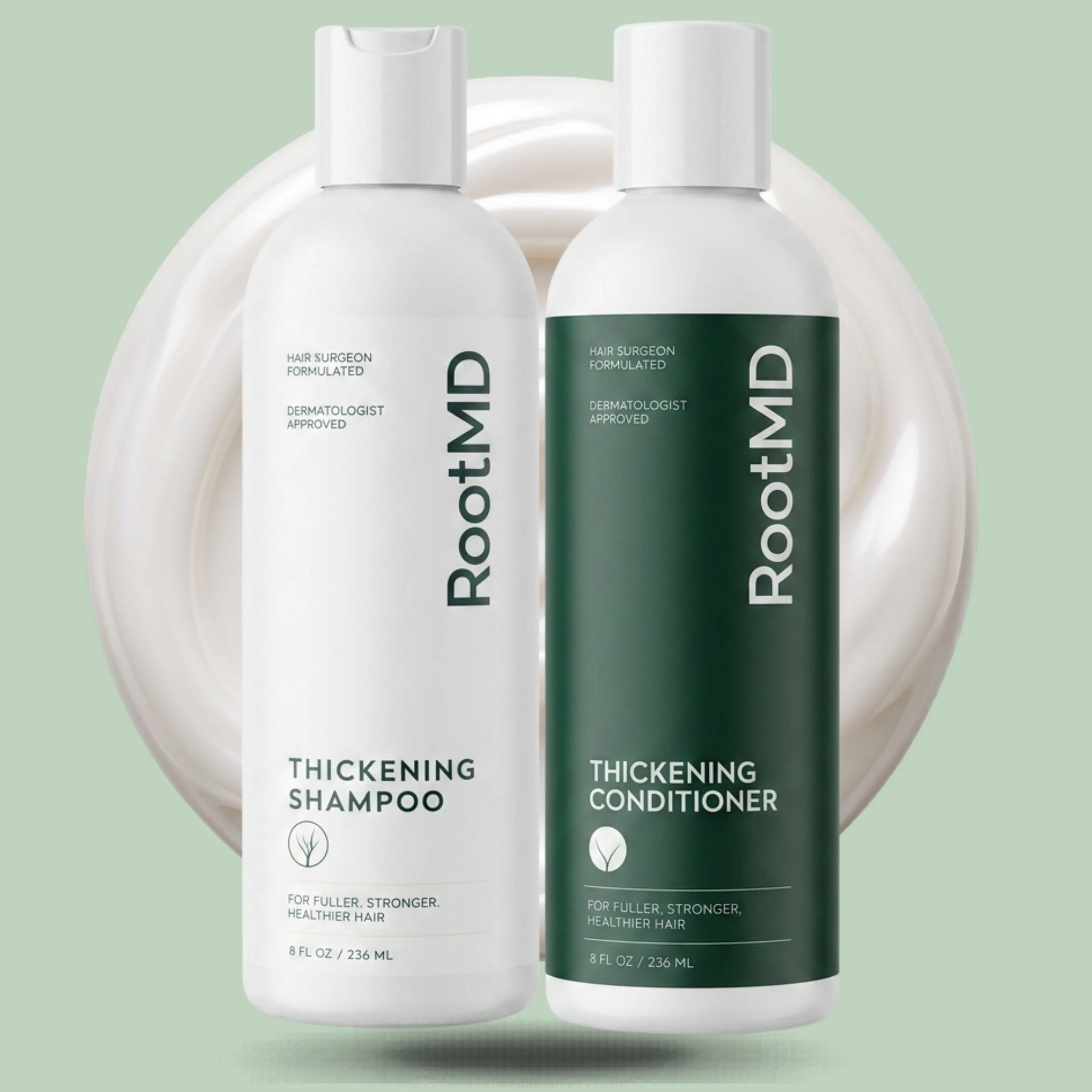 RootMD Hair Thickening Shampoo and Conditioner Set, Anti-Hair Loss Duo with Rosemary Oil, Pumpkin Seed & Saw Palmetto