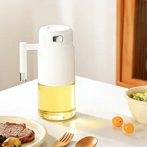 700ML Automatic Open-Close Glass Oil Bottle, Large Mouth Easy Clean, No Drip No Stuck Oil, Kitchen Soy Sauce Vinegar Condiment Bottle