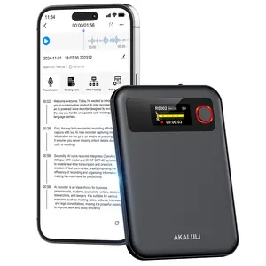 AKALULI AI Voice Recorder One-touch recording, note and call recording, accurate recording according to different scenarios, transcription and summary functions, screen display, application control. Easy operation. Audio playback voice changer device