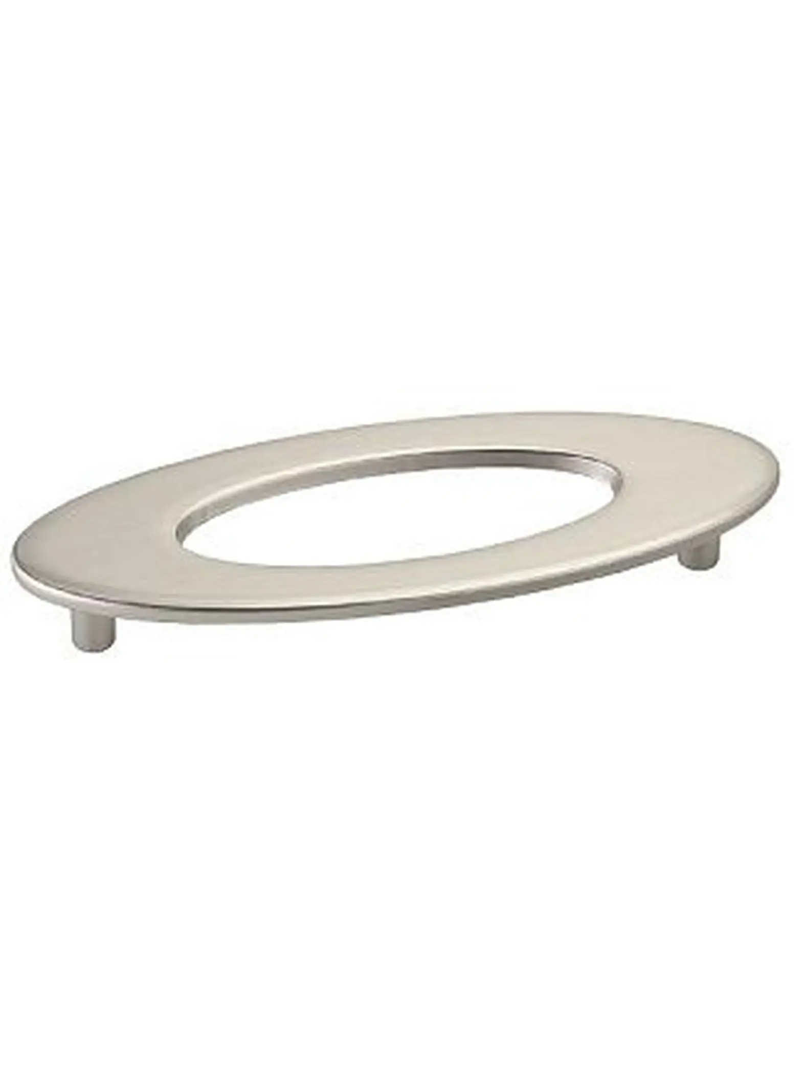 Topex 2564334 Contemporary Oval Pull with Hole - Satin Nickel Finish - 96 mm, Adds Sleek and Stylistic Touch to Door Hardware