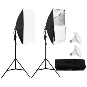 VEVOR Softbox Lighting Kit, 20x 28, Professional Softbox with 30W 5500K LED Bulbs, Close to Natural Daylight, Adjustable Tripod Stand, Studio Lights for Photography, Vedio Recording, Live Streaming