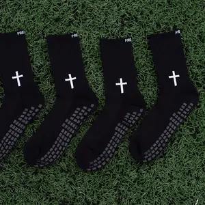 Premier Edge Black Single Cross Grip Socks