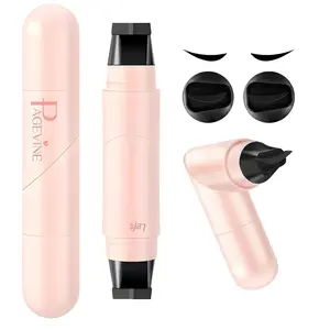 Winged Eyeliner Stamp Pen Left & Right Dual Stamp Design, 90° Rotating Cat Eye Stamp Tool for Symmetrical Wings, Quick Dry Smudge Proof Long Lasting Black Eyeliner, Easy Wing Liner for Beginners