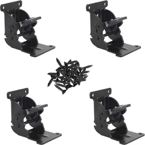 Heavy Duty 90 Degree Self-Locking Hinges, 4 PC Folding Brackets for Table Leg Furniture Use