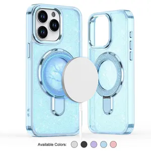 HISTORYOO For iPhone 16 15 14 13 12 Pro Max  Shockproof Luxury Bling Glitter For MagSafe Magnetic Case Ring Kickstand Cover
