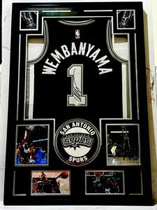 Victor Wembanyama Signed LED Framed Authentic Jersey Spurs Fanatics Certified