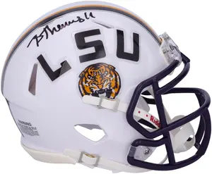 Brian Thomas Jr LSU Tigers Autographed White Riddell Speed Mini Helmet - Fanatics Authentic Certified