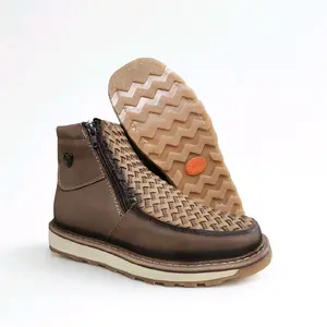 Zappato Cafe Petatillo/Brown Basketweave   Square Toe Boot