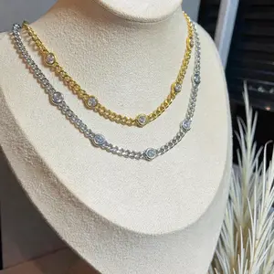 Sparkle Cuban Necklace | Stainless Steel 18k plated 