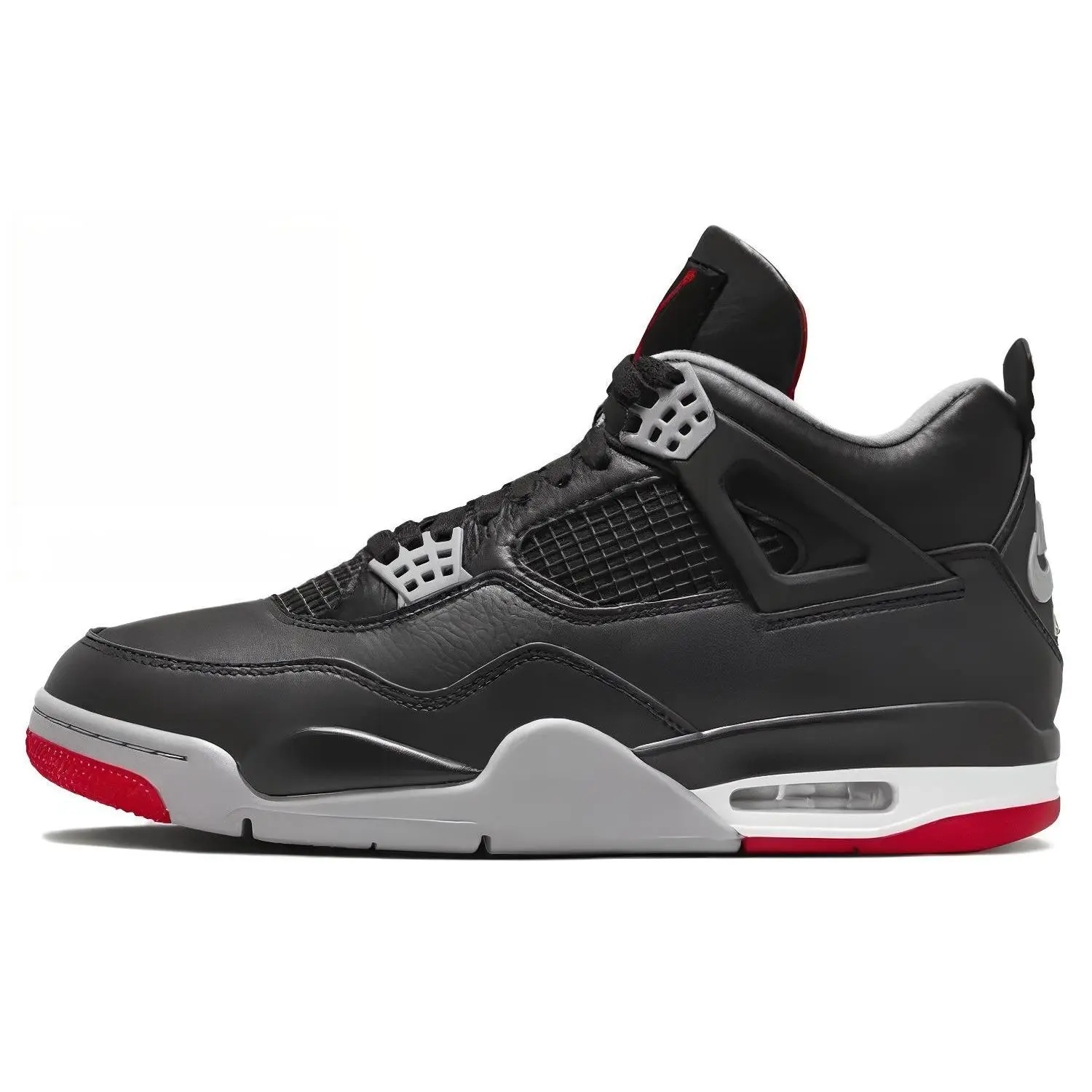 Men's Jordan 4 Retro Bred Reimagined Casual Sneaker, Stylish Trainer Footwear, Athletic, Walking Shoes, Closed