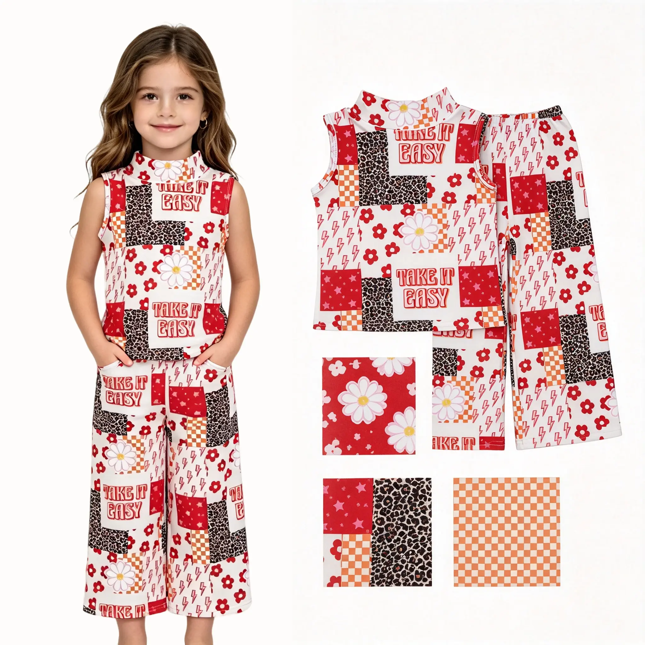 girl western clothes take it easy outfit girl summer clothing set spring outfit