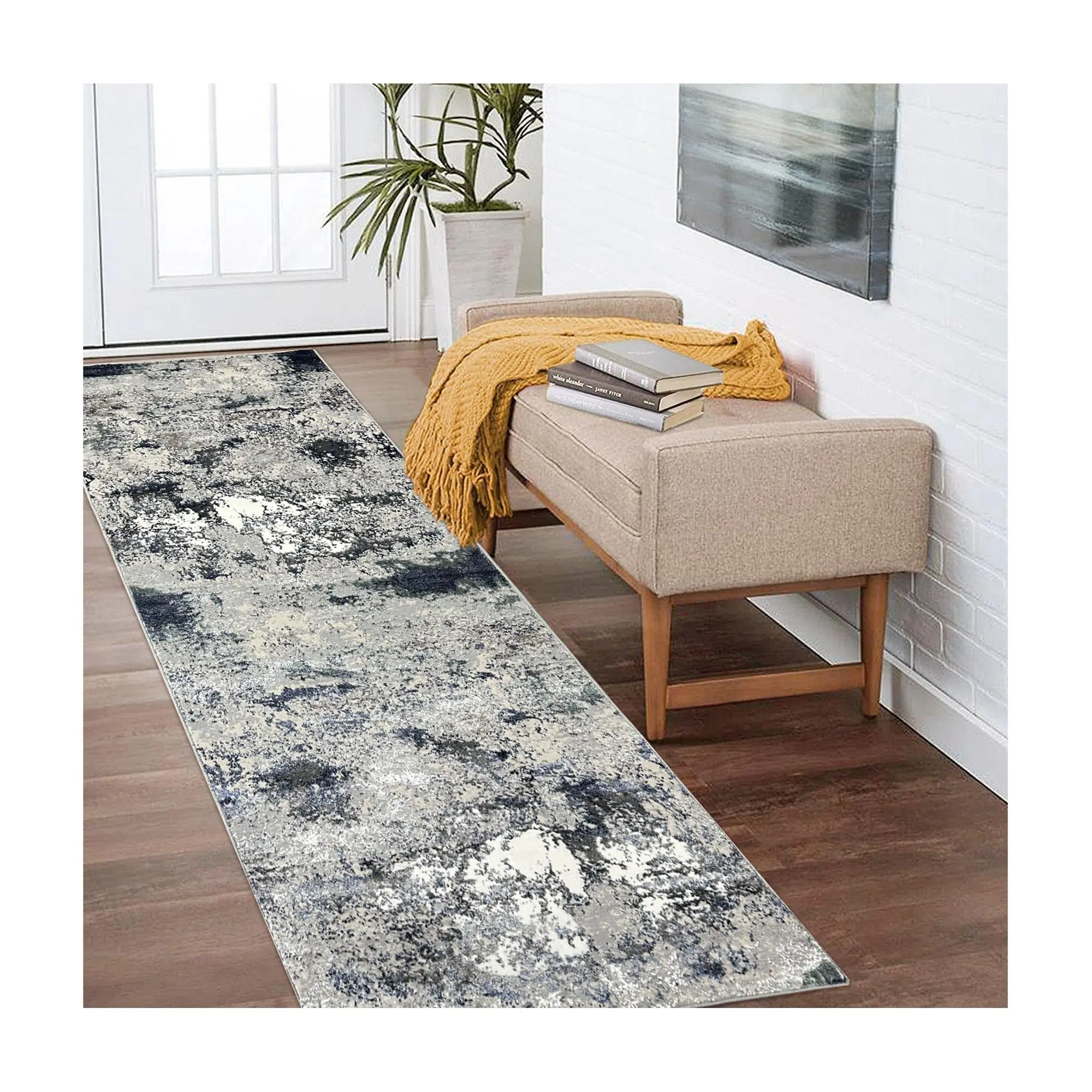 Ox Bay Abstract Modern Plush Performance Indoor2'6" x 8' Rug