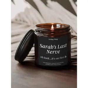 Sarah's Last Nerve Candle - Personalized Custom Gift for Under 10 or Under 20 - Scented with a Unique Name - Ideal for Holiday Decor and Gifting