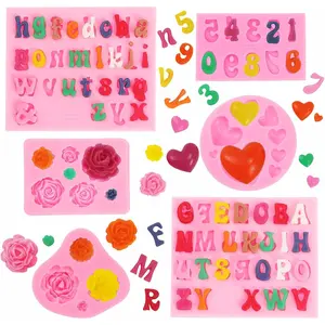 Letter  Mold Alphabet Number Molds Rose Heart Shape Cake Mould for  Baking Candy Making  Molds Sugar for DIY Crafts Candy Desserts Cupcake Decoration