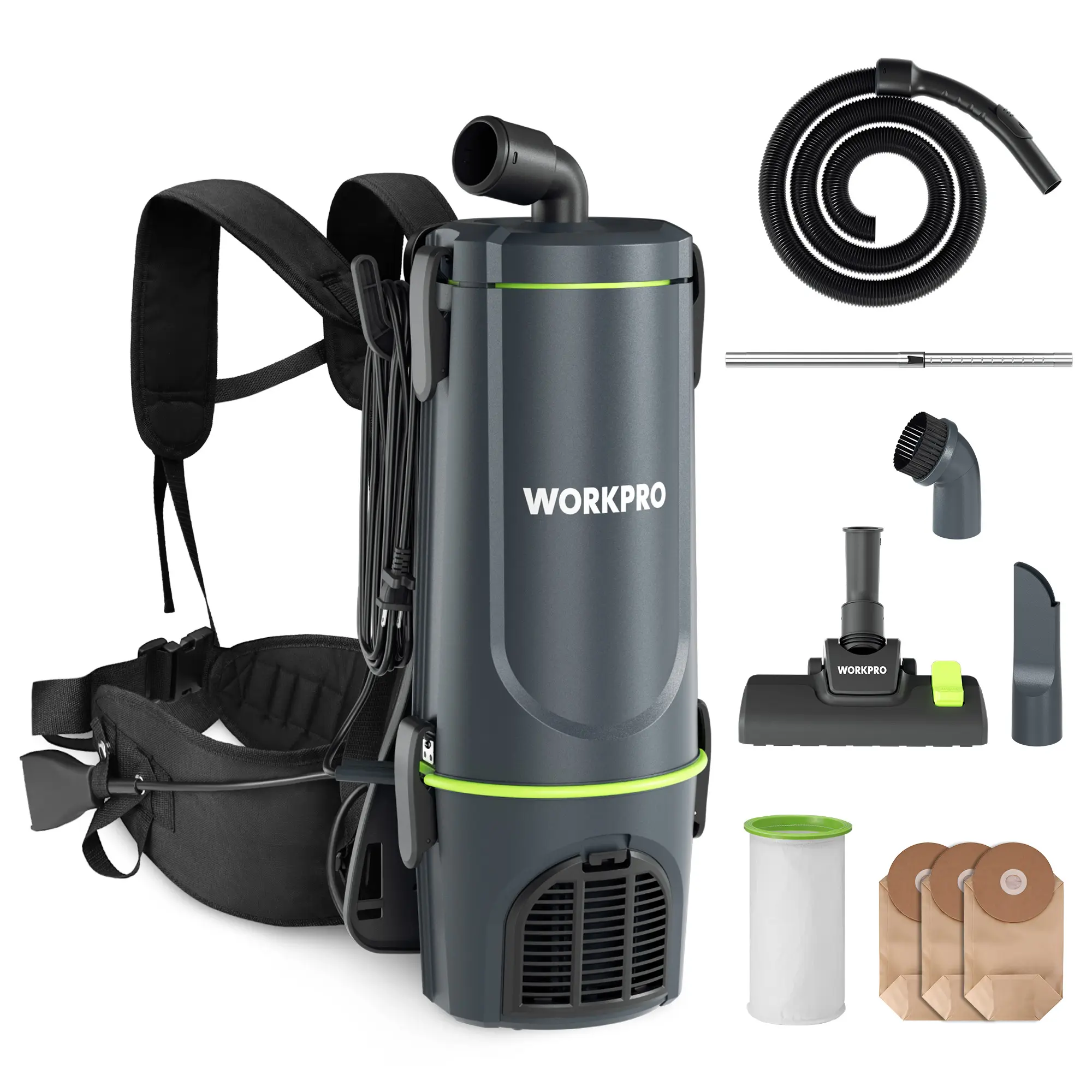 #blackfriday WORKPRO Commercial Backpack Vacuum Cleaner, 1200W Motor, 6-Quart Capacity, 23-ft Cord
