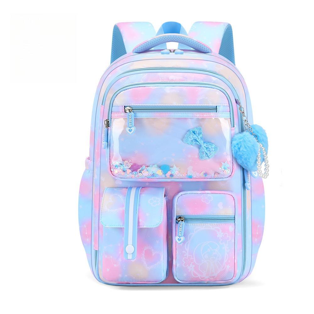 Cute 3pcs Backpack Set, Pink Purple Butterfly School Bag, Pencil Case, Lunch Bag, Casual Outdoor Bag Set