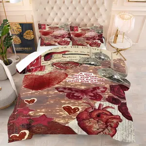 Dark Style Bedding Set, Including 1 Quilt And 1 Or 2 Pillowcases Without Pillow Inserts, Festive Atmosphere, Bedroom Decoration Gift
