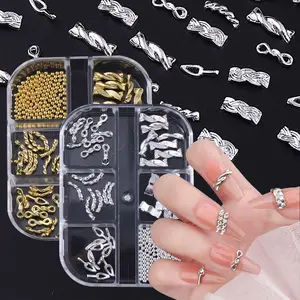3D Metallic Nail Charms, DIY Nail Art Charms, Random Mixed Alloy Nail Art Decorations, DIY Nail Art Supplies for Women & Girls, Nail Art Accessories