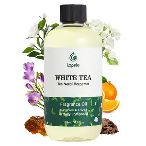 Lopeie WHITE TEA Hotel Diffuser Oil Refill Inspired by The Ritz-Carlton Hotel - 118ml- Essential Oil-Tea, Neroli & Bergamot – Ideal for Ultrasonic and Waterless Diffusers Pleasant Fragrant