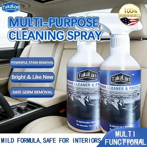 TakaLort Multi-Purpose Car Interior Cleaner No-Rinse Stain Remover for Leather Plastic & Fabric Powerful Formula Safe for All Materials