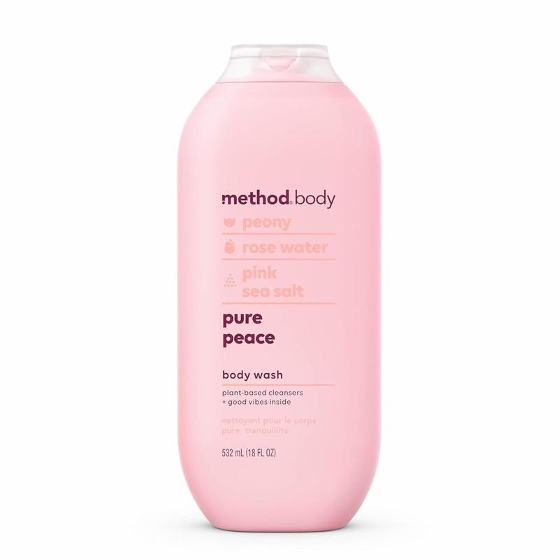 Method Pure Peace Body Wash 18 oz Paraben & Phthalate Free Gentle Cleanse for Daily Grooming Soothing Cleansing Peony Rose Water Pink Sea Salt