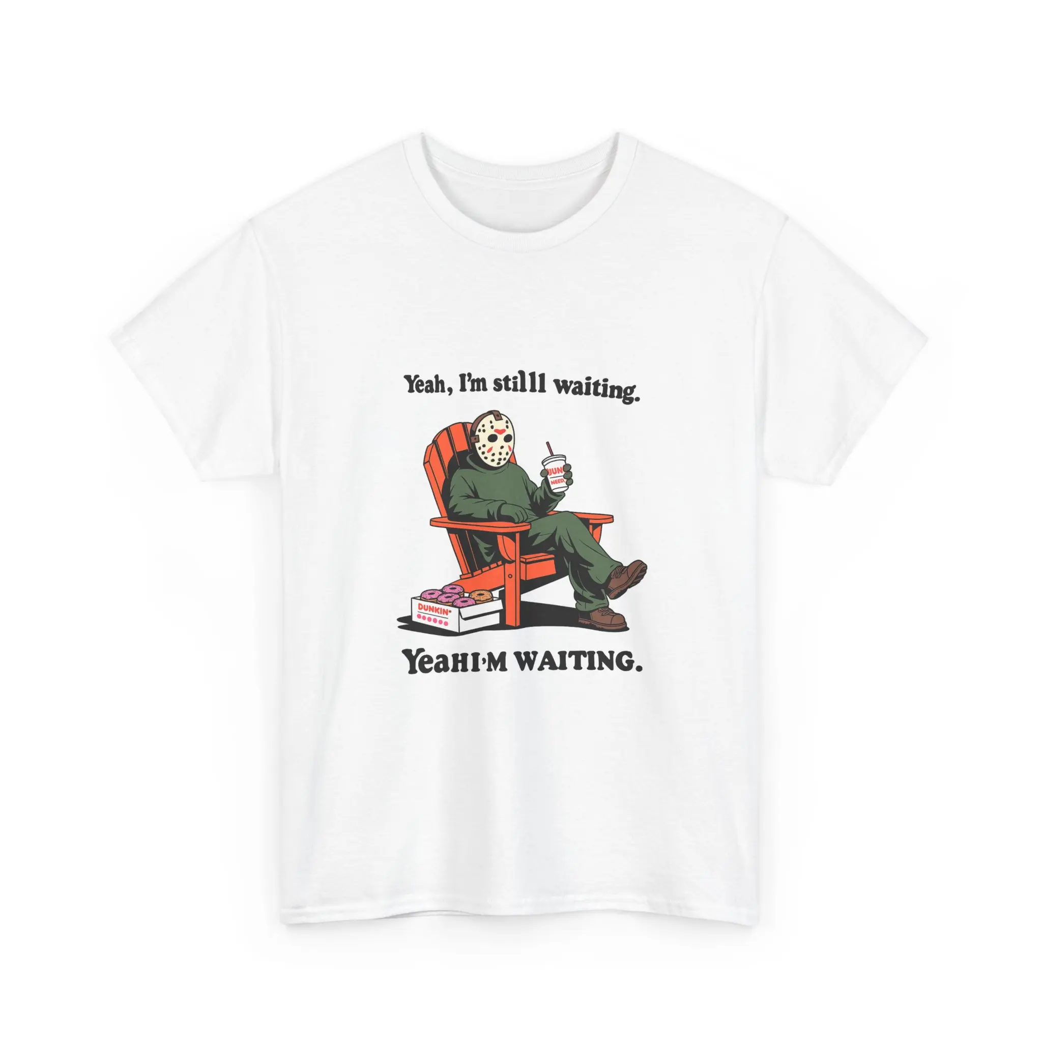 Humorous Scary Character Meme Graphic Tee Casual Spooky Aesthetic Everyday‑wear Unisex Top