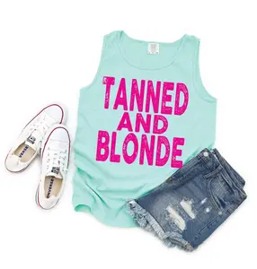 Tanned and Blonde Island Reef Unisex Comfort Color Graphic Tank Top