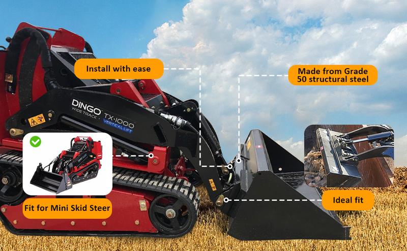 GARVEE 1/4" Quick Attachment Mount Plate for Mini Skid Steer, Compatible with Toro Dingo and Ditch Witch, Featuring 1/2" Thick Inserts for Enhanced Durability and Performance in Heavy-Duty Applications