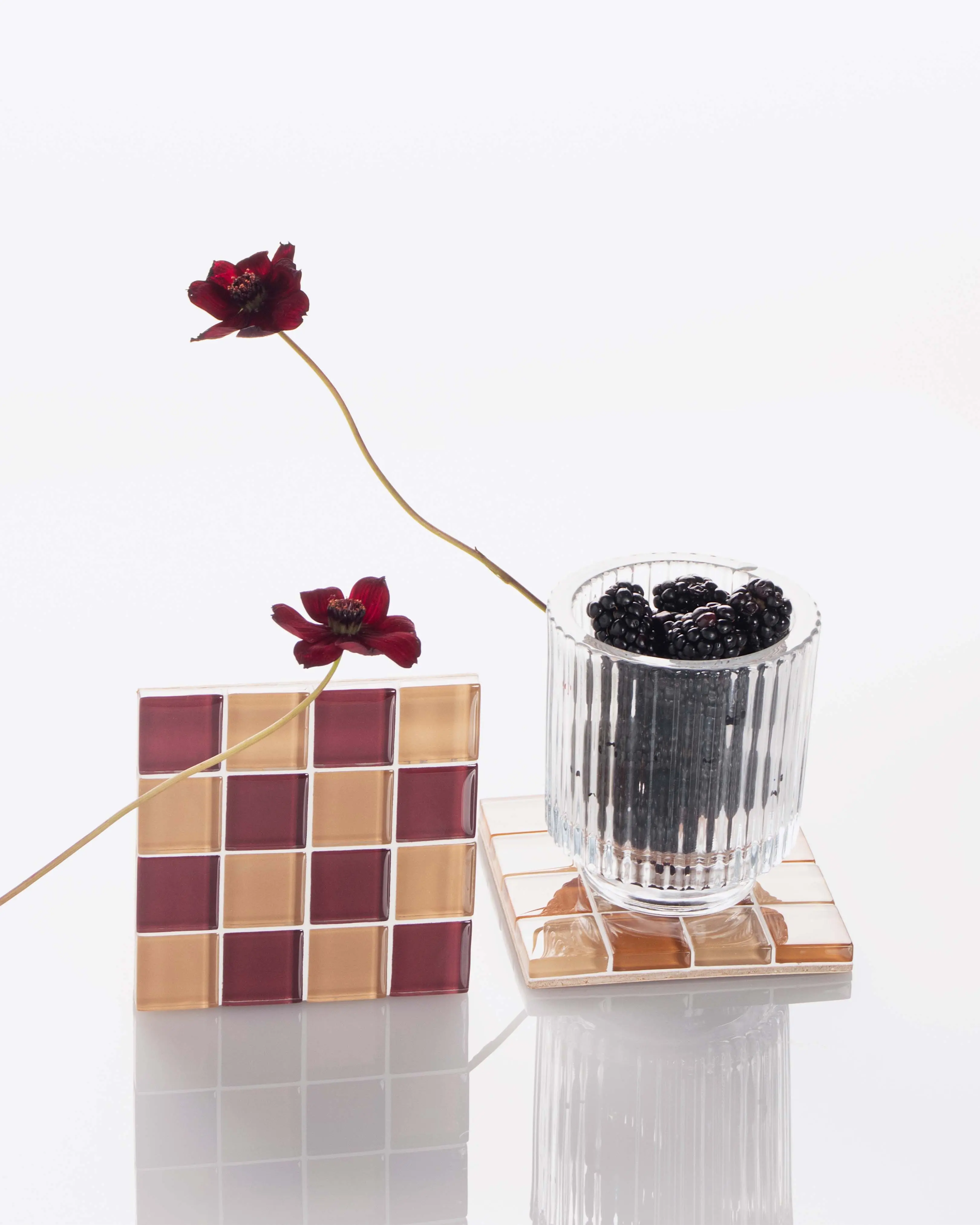 Glass Tile Coaster – Aged Wine | Handmade Drink Coaster