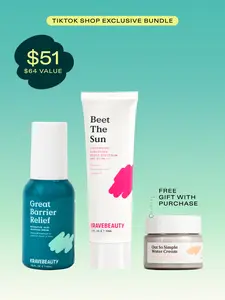 KraveBeauty | Sun Barrier Bundle | TikTok Shop Exclusive | Great Barrier Relief 1.52oz | Beet The Sun 50 mL | FREE Mini Oat So Simple .67 oz