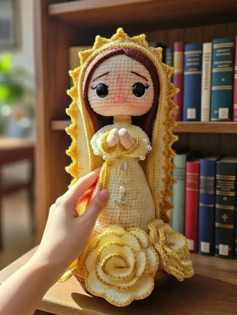 Our Lady of Grace Crochet Amigurumi | Blessed Virgin Mary Spiritual Comfort Doll | Catholic Christian Keepsake