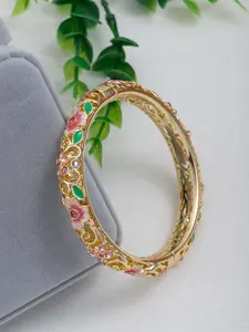Luxury Elegant Enamel Fashionable Bangle Bracelet with Zircon Inlay, Exquisite Jewelry Gift for Women & Girls, Perfect Gift for All Occasions