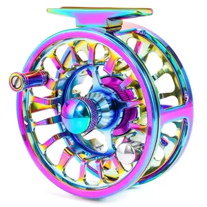 Sougayilang Colorful Fly Fishing Reel Size 5/67/8 CNC-Machined Aluminum Alloy Fly ReelPowerful Lightweight Fly Reels for Trout Fishing (5/6
