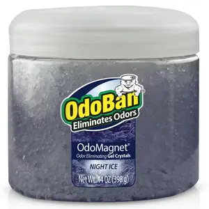 14 Oz. Odomagnet Odor Removing Gel Crystals, Odor Absorber and Air Freshener with Odor Eliminator Gel, Night Ice