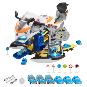 VEVOR Buildable Kit Motorcycles, 25-Piece Motorcycle Engine Toy for Toddlers 3+, Mechanic Workshop Set with Removable Parts, Lights, Sounds, Simulated Riding & Track Racing, Yellow (Father's Day Gift)