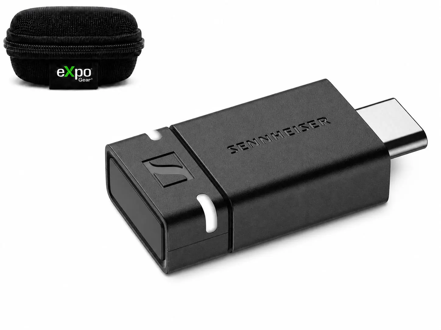 Sennheiser BTD 600 Case Bundle: Durable Wireless Bluetooth Dongle with USB-A/USB-C Adapter, aptX Audio, Stable Plug Connection, Carabiner Clip, Expo Gear Weather-Resistant Hard-Shell for Computer Headphone Accessories