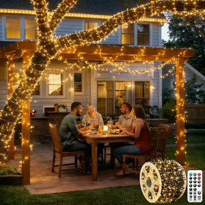 Hoodink 900LED 295FT Light String with 8 Modes Timer & Remote Control for Home Garden Yard Wedding Decorations Magical Festive Lighting