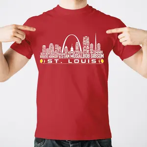 St. Louis Saint Louis Cardinals Baseball Team All Time Legends St. Louis City Typography Skyline t-shirt