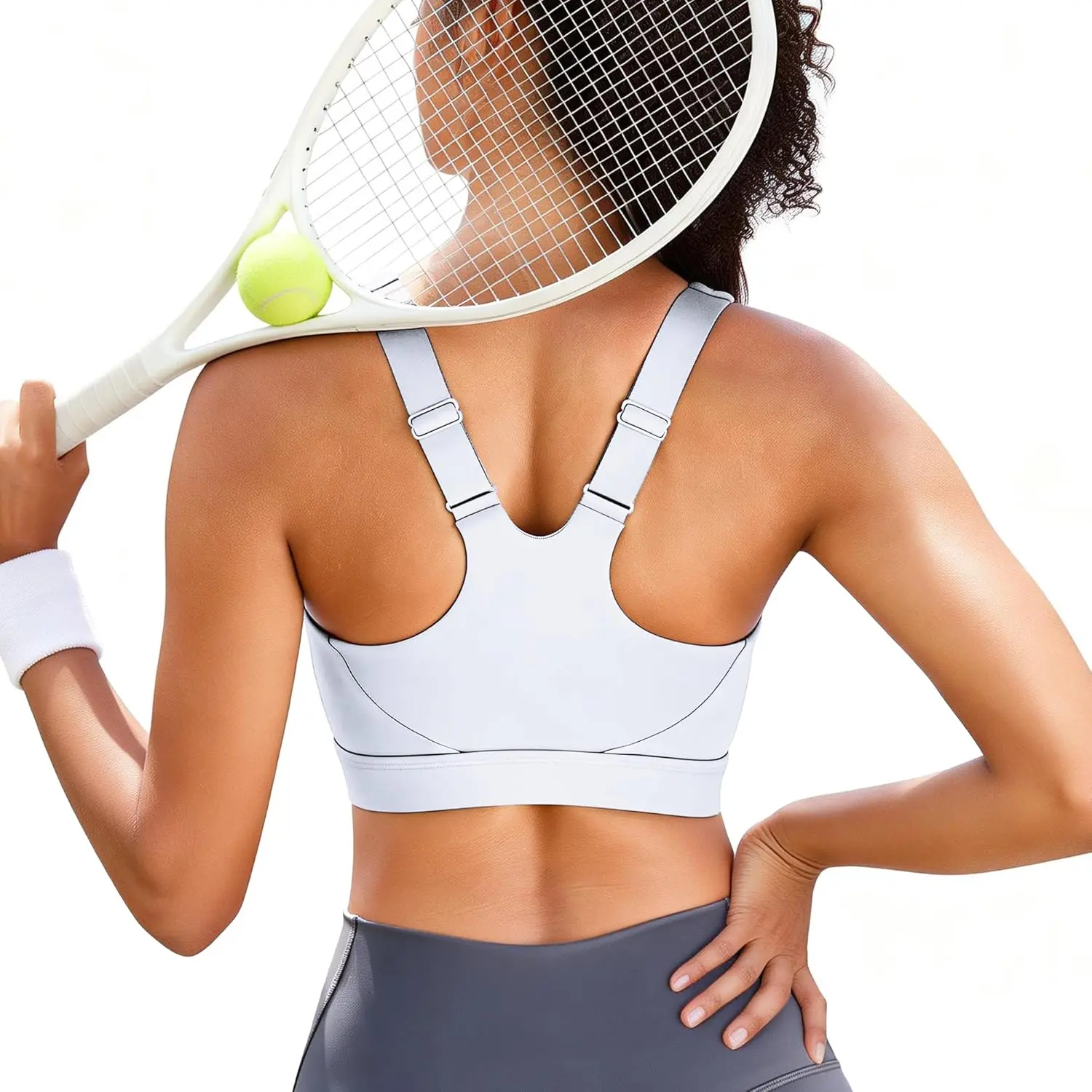 Vorcy Adjustable Sports Bras for Women High Impact Sports Bras Padded Racerback High Support Bras Workout Bra Yoga Bra