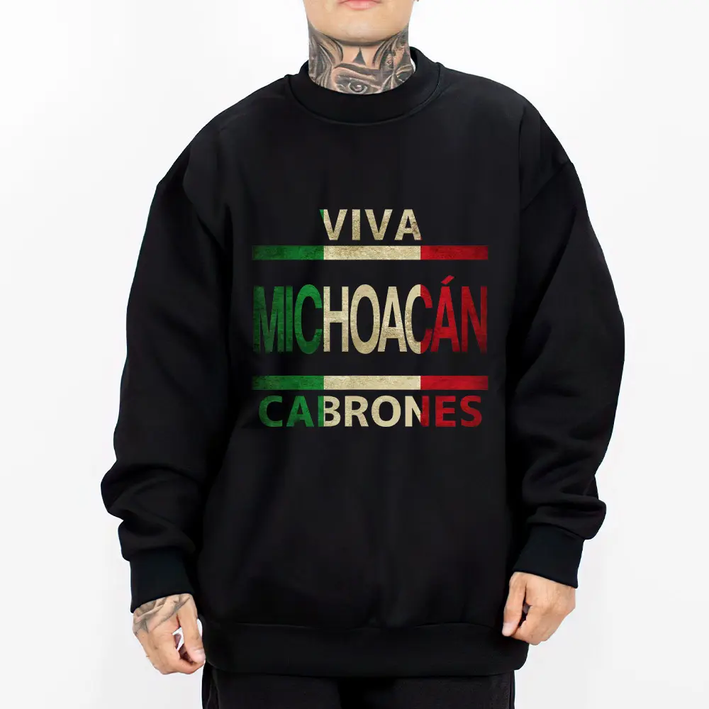 Chicano Clothing Viva Michoacan ca Original Mexican Clothes Lowrider Oversized Graphic Tee Medium Heavy Sweatshirt Hoodie for Men & Women