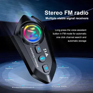 MOKATA Y12/Y12PRO 2026 Motorcycle Bluetooth Headphone, Bluetooth 5.3, Professional Wind Noise Cancellation, HD Microphone, 20-Hour Long Battery Life, Multi-Person Communication, Tool-Free Quick Installation, Universal Compatibility