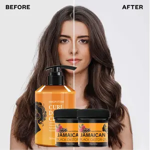 Curling Moisturizing and Styling Set Curling Cream Protects Curls Without Collapse Castor Hair Cream Deeply Nourishes, Moisturizes, Strengthens Hair, Reduces Damage, Smoothes Fury, Enhances Elasticity Suitable for the Care of All Curling Hair