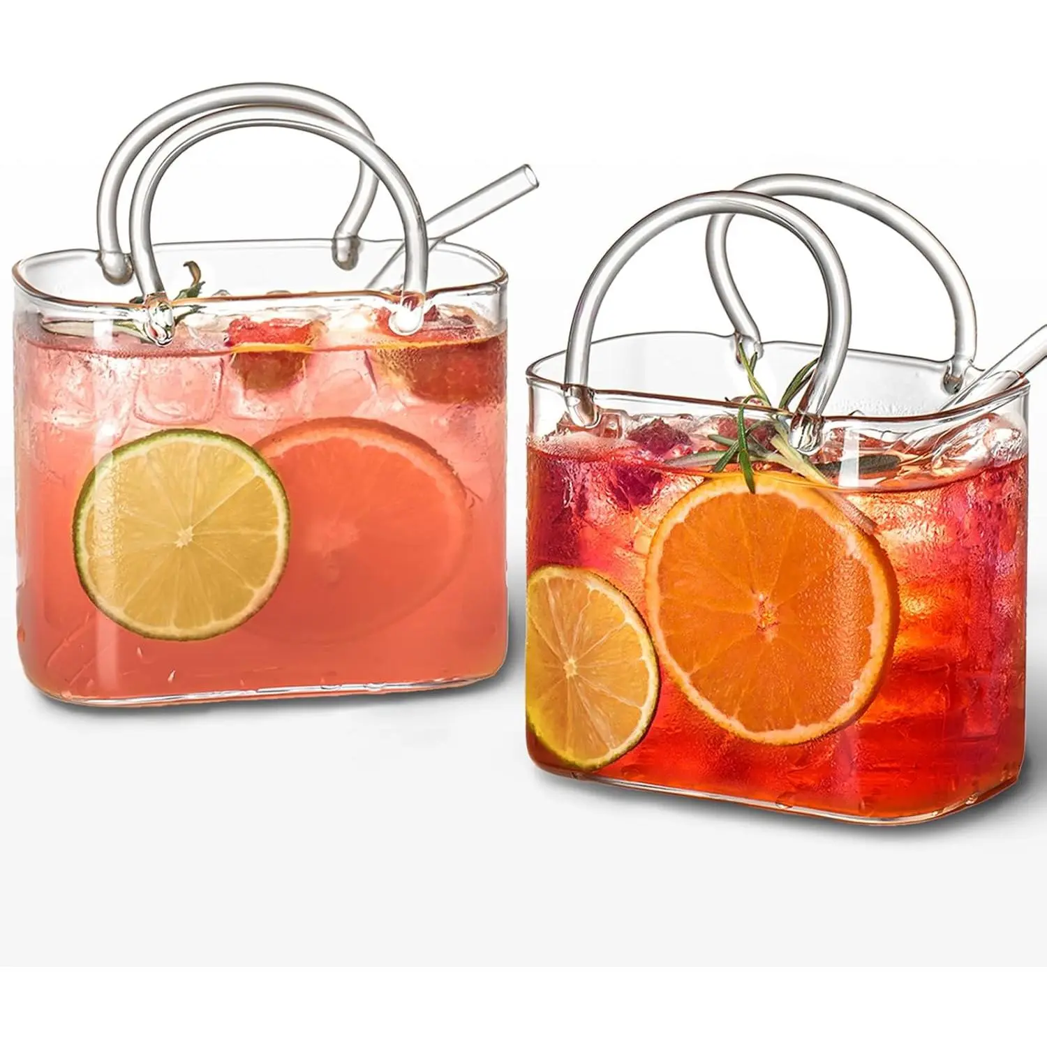 Handbag Glass Cup - Upgraded Packaging, 26oz Unique Wine Cup Handbag, Women's Party Gift, Holds Drinks, Fish Tank Vase, Creative Drinking Cup, Suitable for Juice, Tea, Fresh Flowers, Unique Anniversary or Birthday Gift