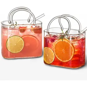 Handbag Glass Cup - Upgraded Packaging, 26oz Unique Wine Cup Handbag, Women's Party Gift, Holds Drinks, Fish Tank Vase, Creative Drinking Cup, Suitable for Juice, Tea, Fresh Flowers, Unique Anniversary or Birthday Gift