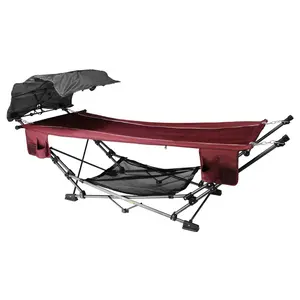 Zenithen Limited Portable Folding Hammock with a Retractable Canopy, Red