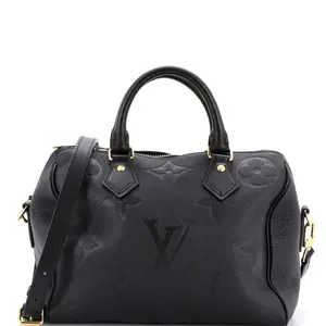 Pre-owned Louis Vuitton Leather Top Handle Bags Speedy Bandouliere Bag Monogram Empreinte Giant 25 by Rebag