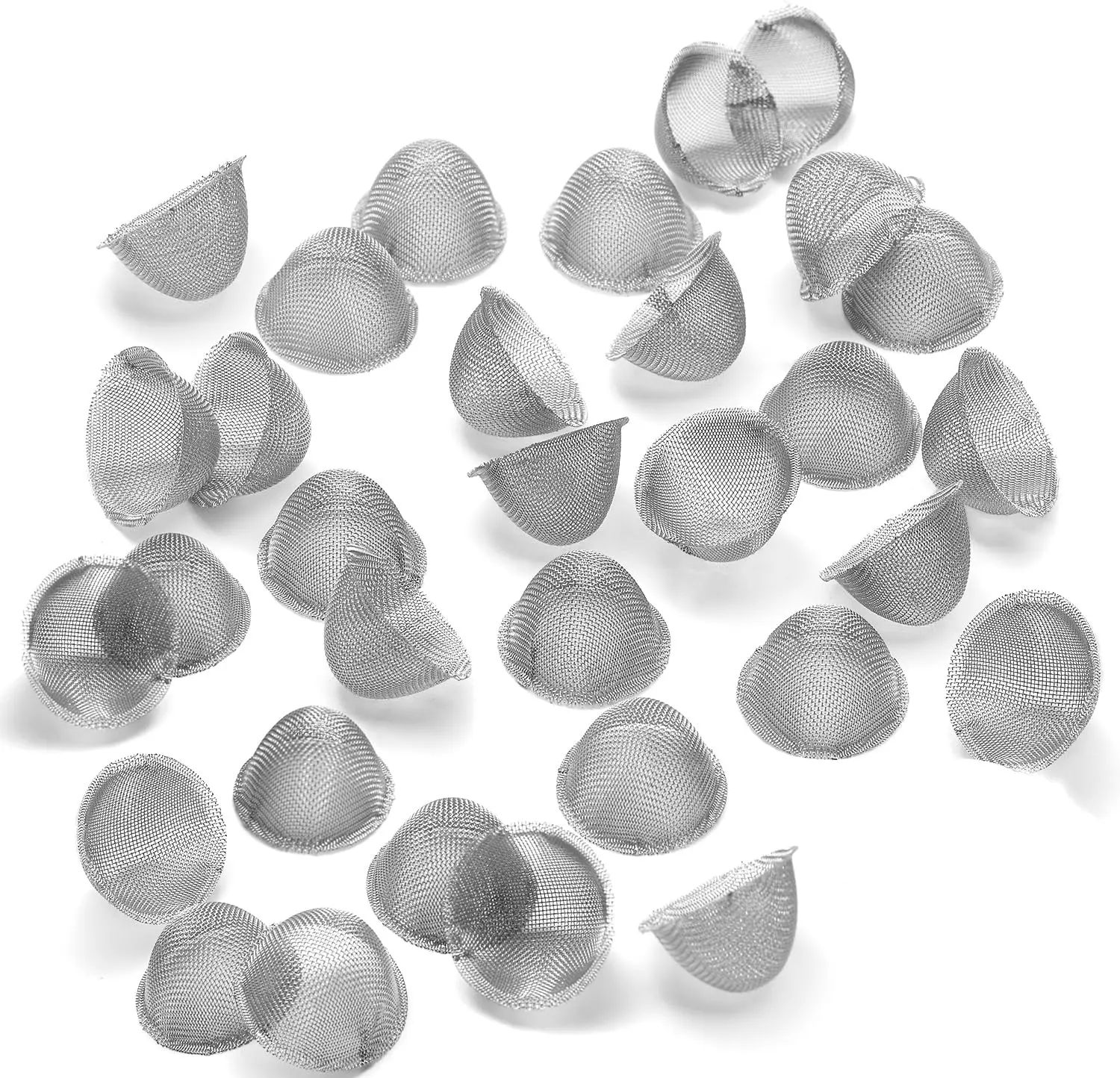 Summer Gift  Pipe Screens 1/2 Inch 0.5 Inch 30 Pieces Adjustable Tapered Design Bowl Screens, 100% Stainless Steel Mesh