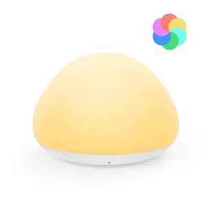 VAVA Baby Night Light for Nursery, Soft Silicone Tap Control Night Lamp with 8 Color Changing, Stepless Dimming, Rechargeable Portable Night Light for Kids, 1H-Timer, Warm Light for Breastfeeding
