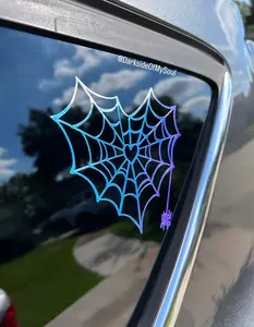 Spider Web Decal, Heart Spider Web Decal, Spider Decal, Goth Decals, Goth Car Decals, Spooky Cute Goth Decals, Heart Spider Decal